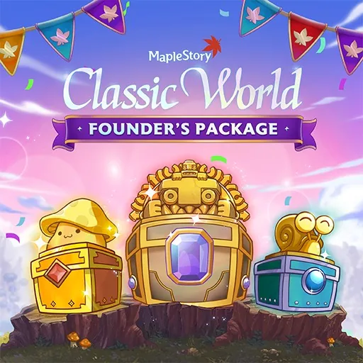 MapleStory Classic World Founder's Package art with treasure chests