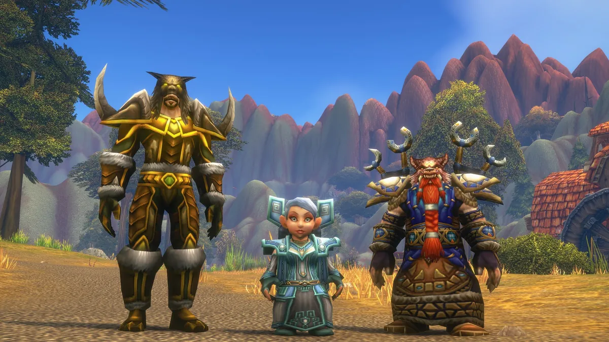 World of Warcraft Forever art of characters standing in a canyon