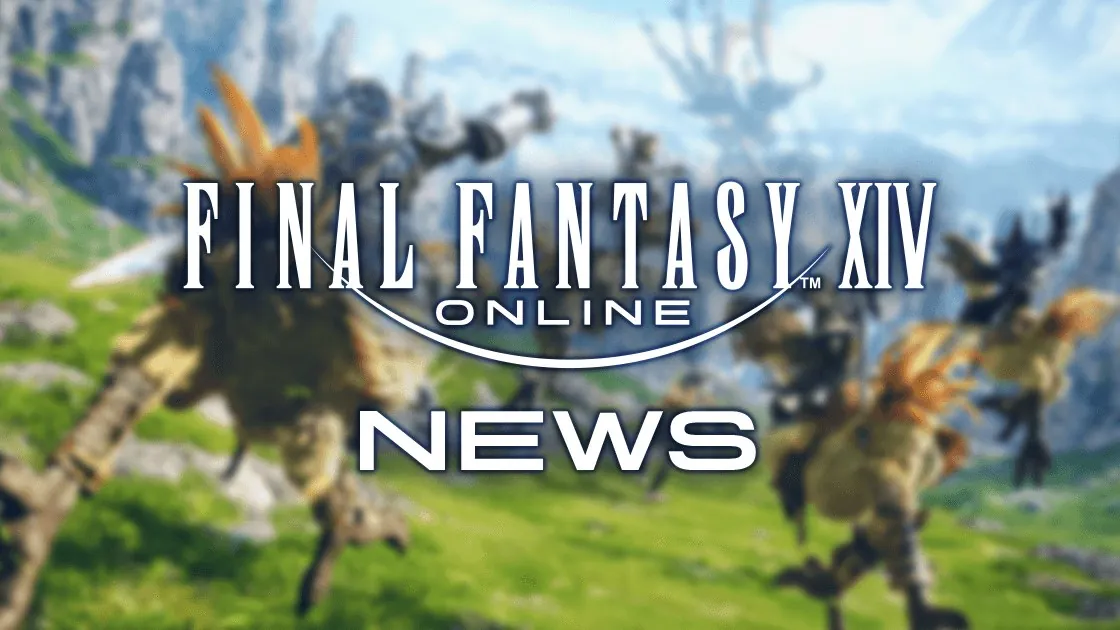 Final Fantasy XIV Online news banner with chocobo riders on a grassy plain