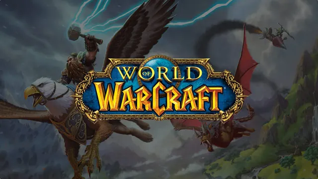 World of Warcraft logo over a gryphon rider, from Blizzard's official World of Warcraft site