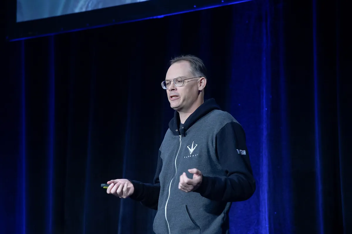 Epic Games chief executive Tim Sweeney on stage at GDC 2016
