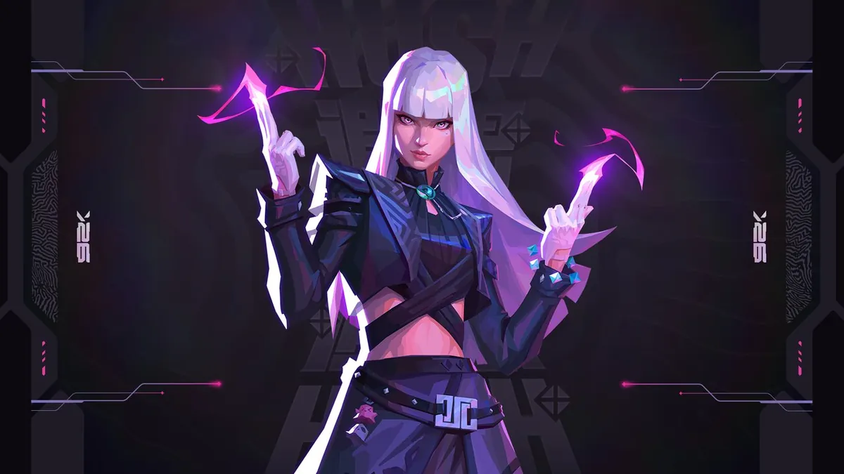 Hush, Valorant's new telekinetic duelist, in Riot Games' patch 13.09 artwork